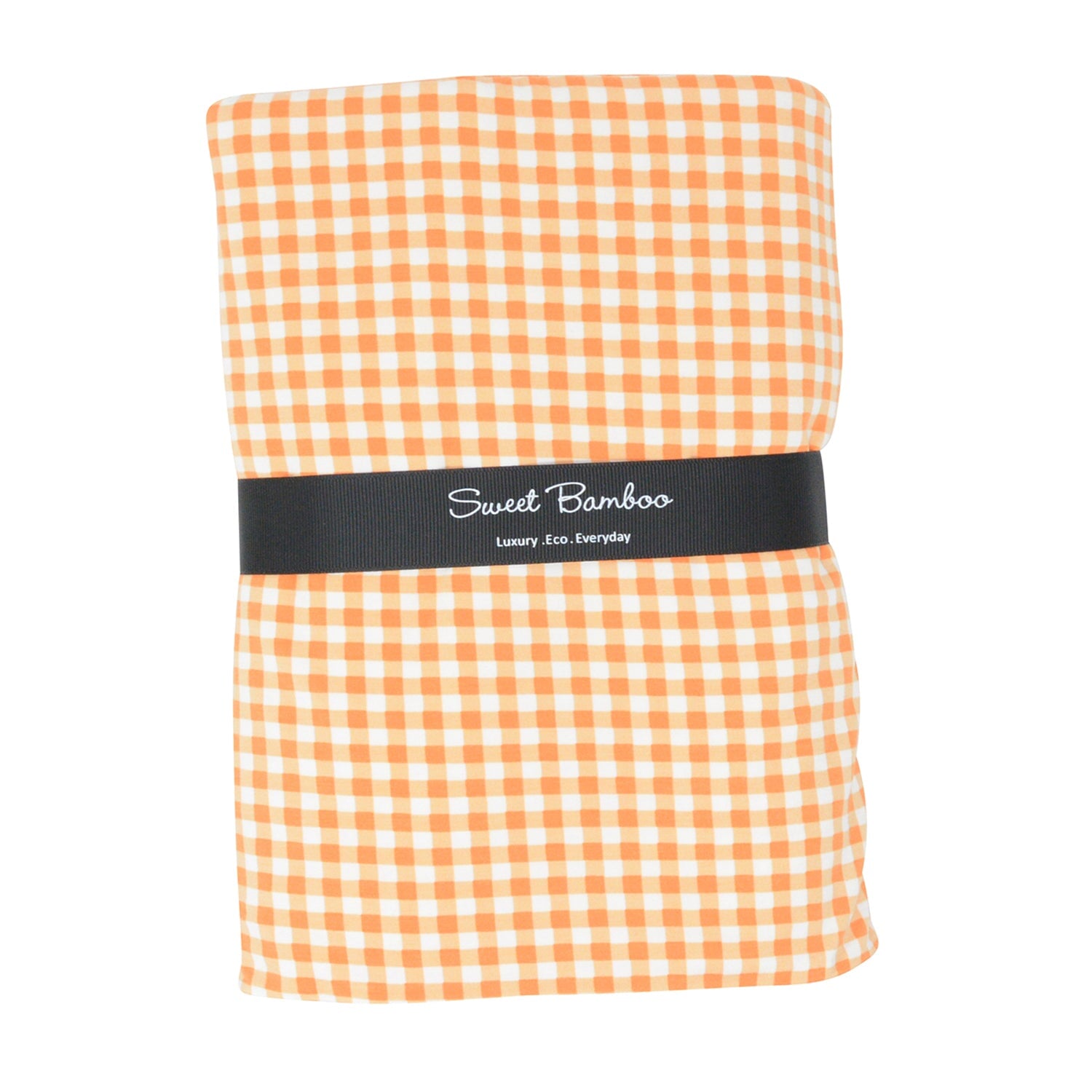 Big Kid Blanket - Geo Flower Peach/Gingham Orange