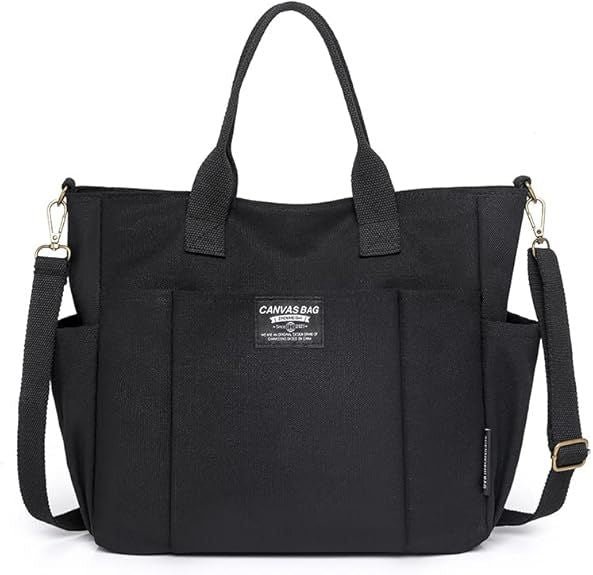 Tote Bag with Zipper Tote Bag for Women Canvas Crossbody Bag Shoulder Bag Satchel Hobo Bag Messenger Bag