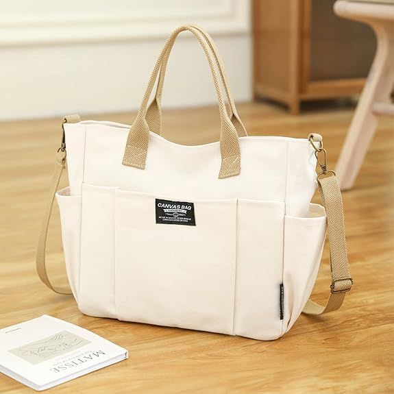 Tote Bag with Zipper Tote Bag for Women Canvas Crossbody Bag Shoulder Bag Satchel Hobo Bag Messenger Bag