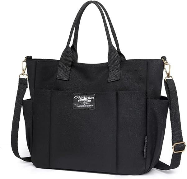 Tote Bag with Zipper Tote Bag for Women Canvas Crossbody Bag Shoulder Bag Satchel Hobo Bag Messenger Bag