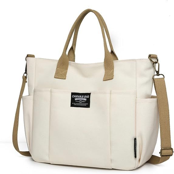 Tote Bag with Zipper Tote Bag for Women Canvas Crossbody Bag Shoulder Bag Satchel Hobo Bag Messenger Bag