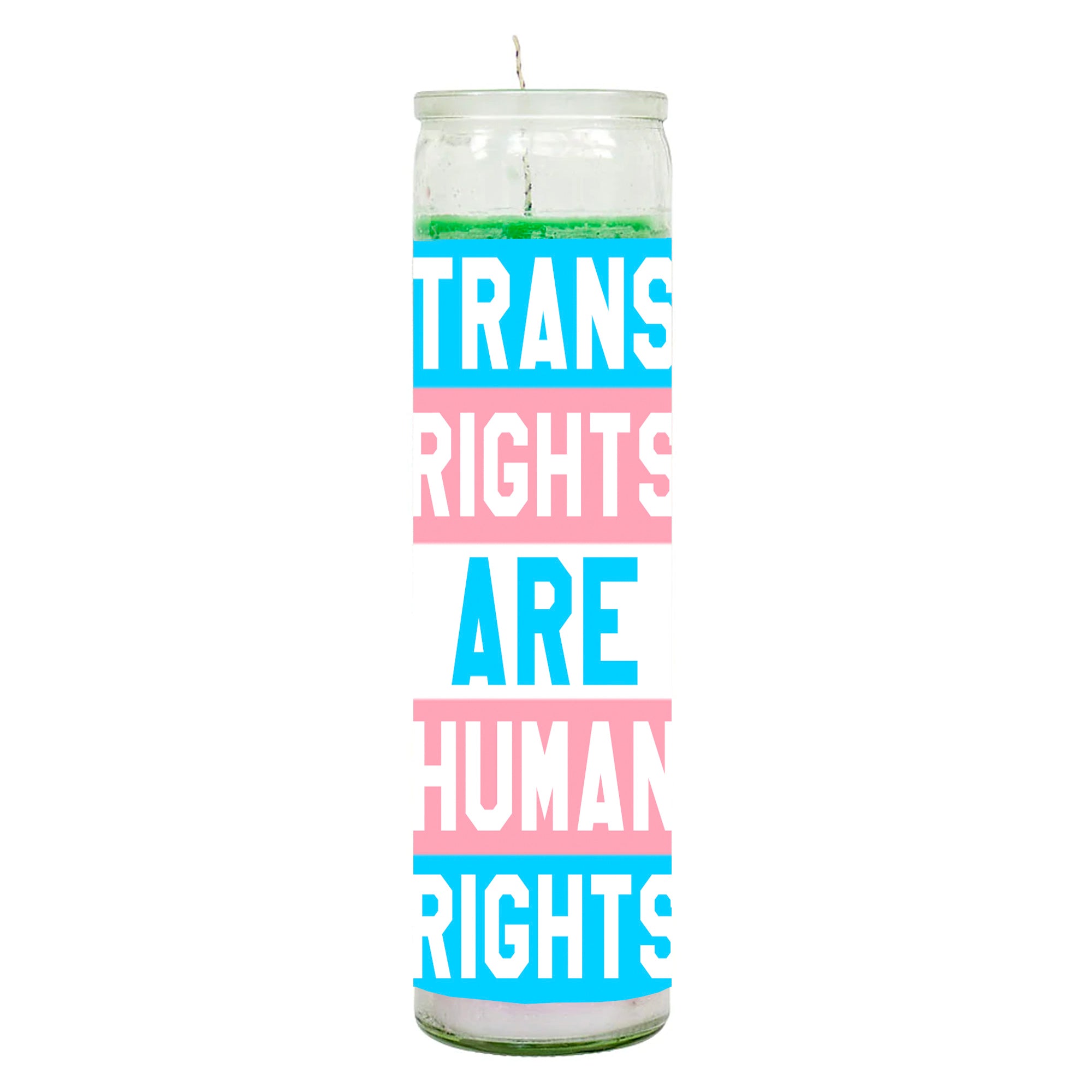 Trans Rights Are Human Rights Rainbow Candle by BOBBYK
