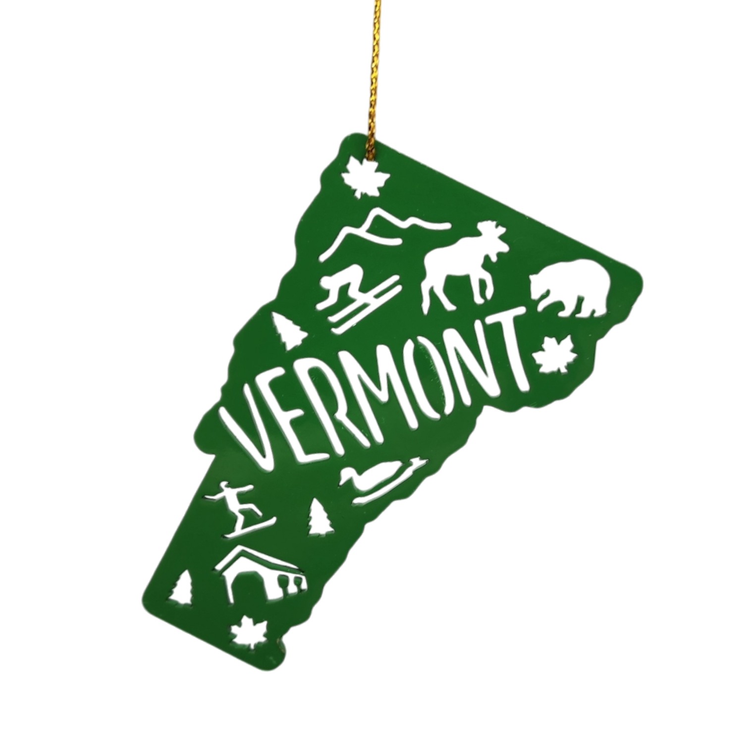 Cutout Metal Vermont Ornament