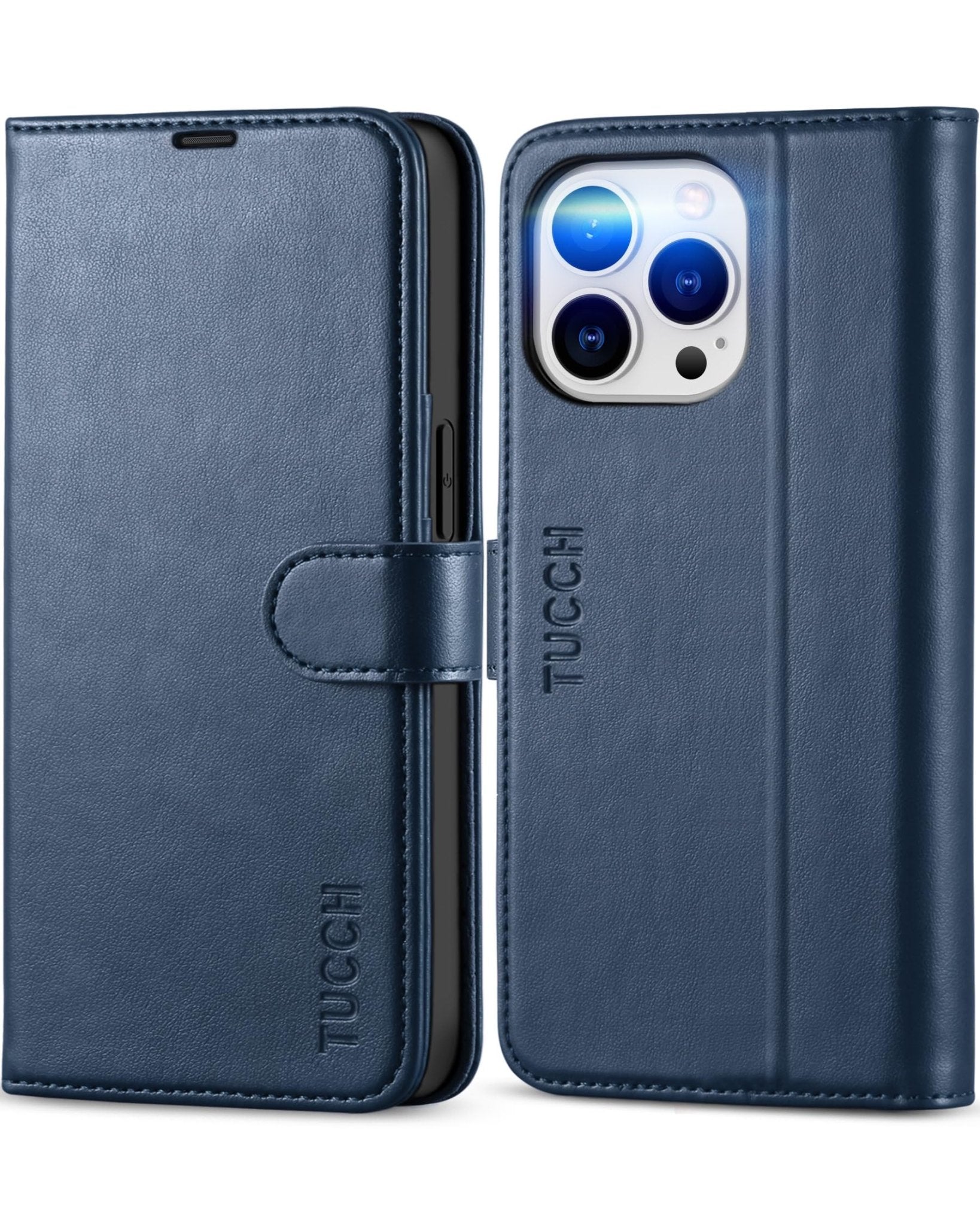 TUCCH Case Wallet for iPhone 13 Pro, RFID Blocking Card Holder Magnetic Stand PU Leather Folio Cover, Protective TPU Shockproof Inner Shell 6.1-inch 2021, Black