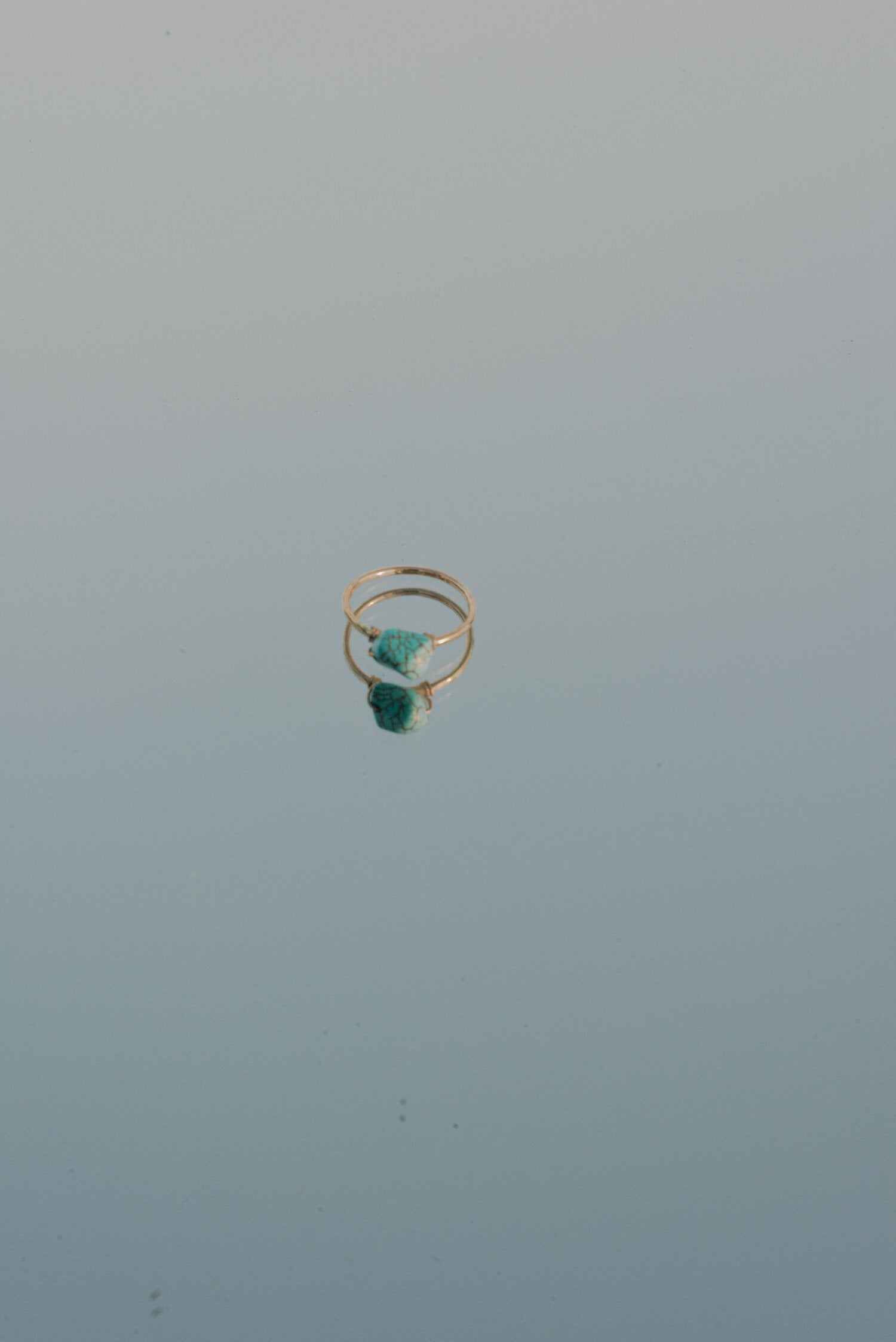 Dainty Hammered Turquoise Ring by Toasted Jewelry