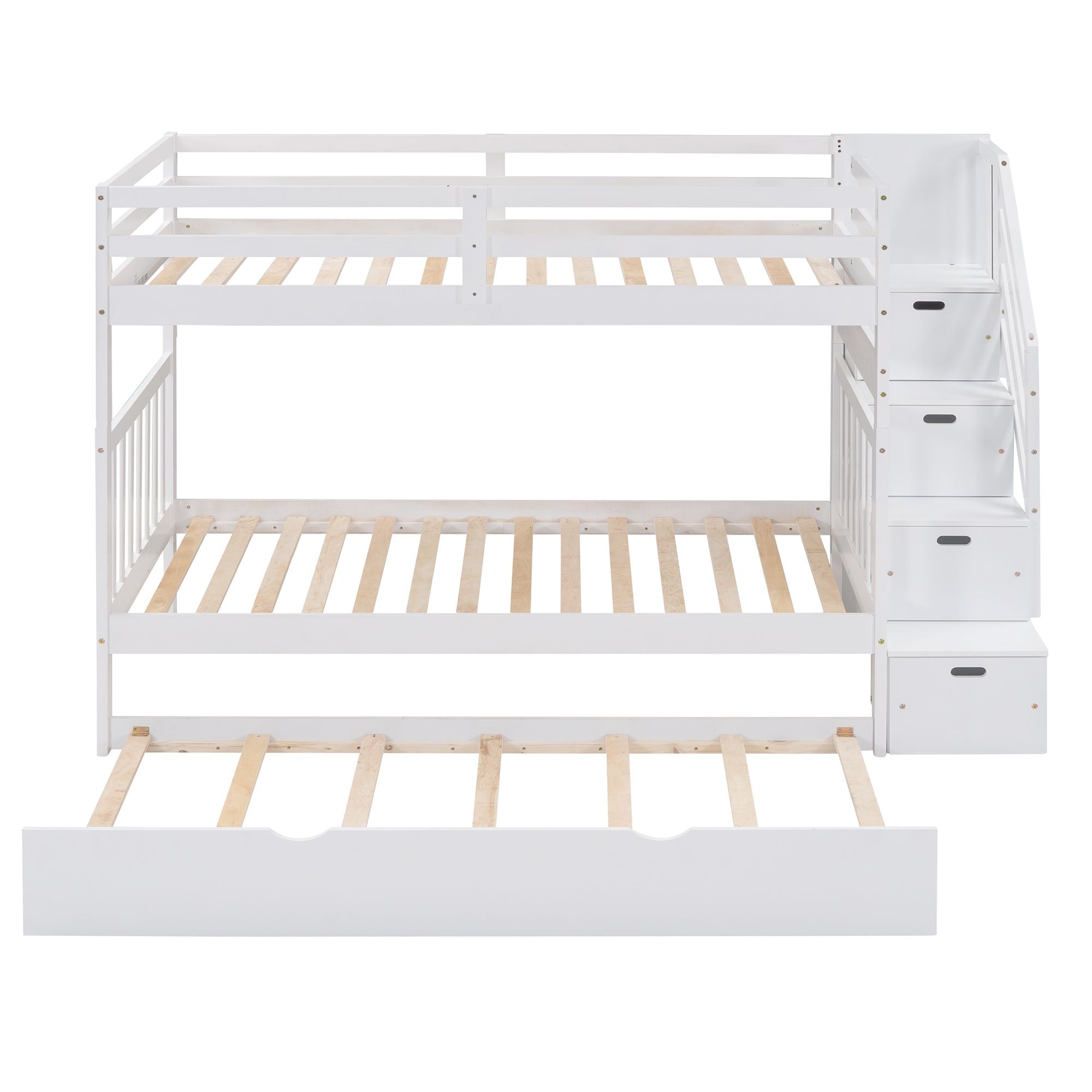 Twin over Twin/Full Bunk Bed with Twin Size Trundle