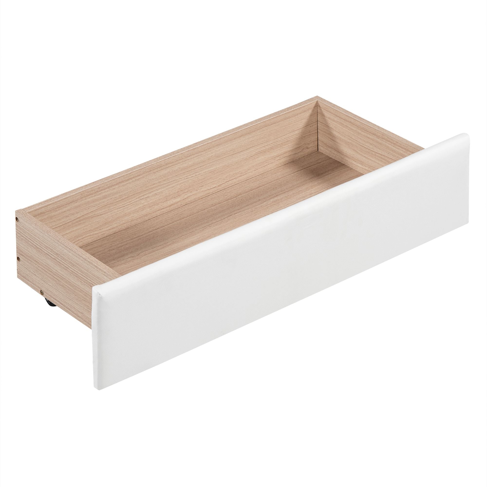 Twin Size PU Upholstered Tufted Daybed with Two Drawers and Cloud Shaped Guardrail