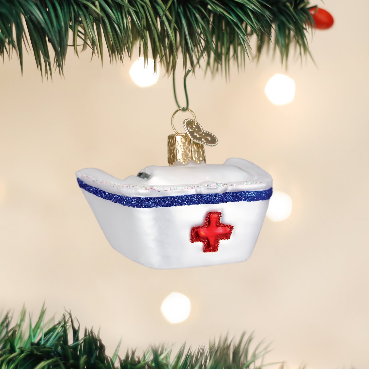 Old World Christmas Nurse's Cap Glass Blown Ornament