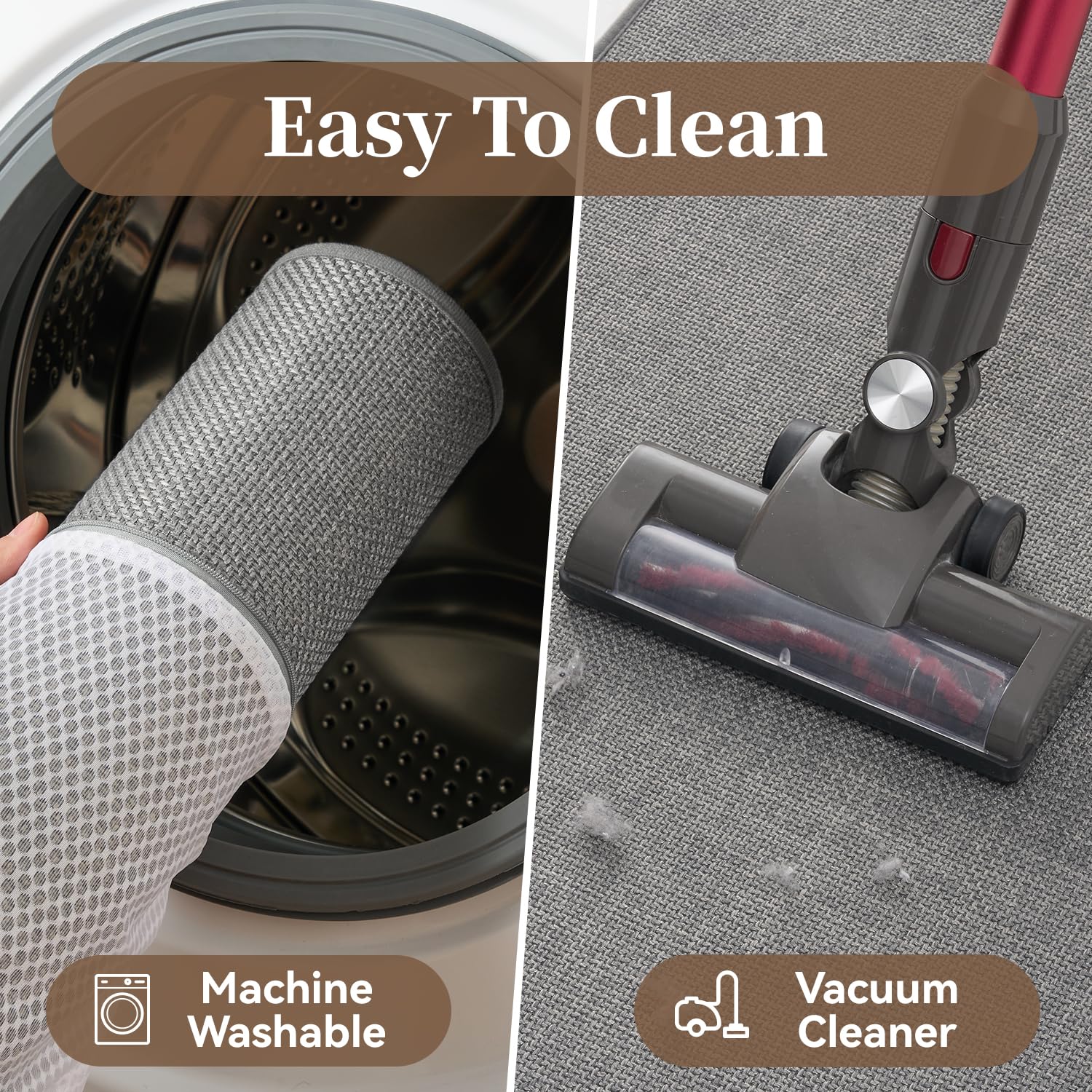 Ultra Thin Bath Mats for Bathroom Mat Quick Dry, Non Slip PVC Backing Washable Bathroom Rugs, Absorbent Bath Rugs for Floor,20"x32",Grey