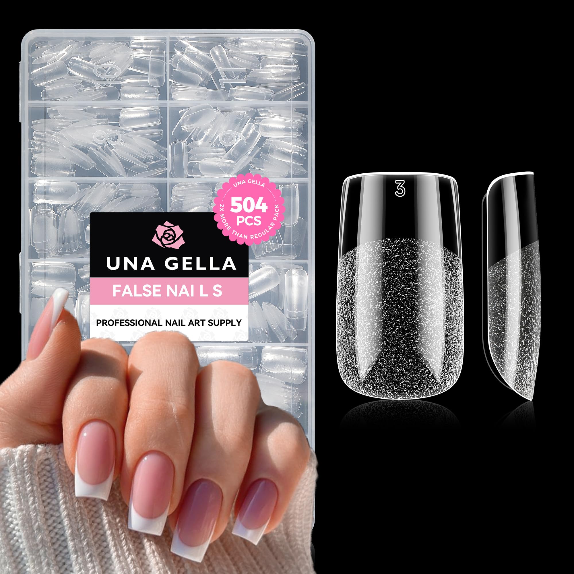 UNA GELLA Gel Nail Glue, Solid Nails Gl ue Gel 40ml Lamp Curing Needed Soak Off G LUE Strong Nail G LUE G el for Acrylic Fake Nails Tips Extension Press On Nails for Gelly Tips