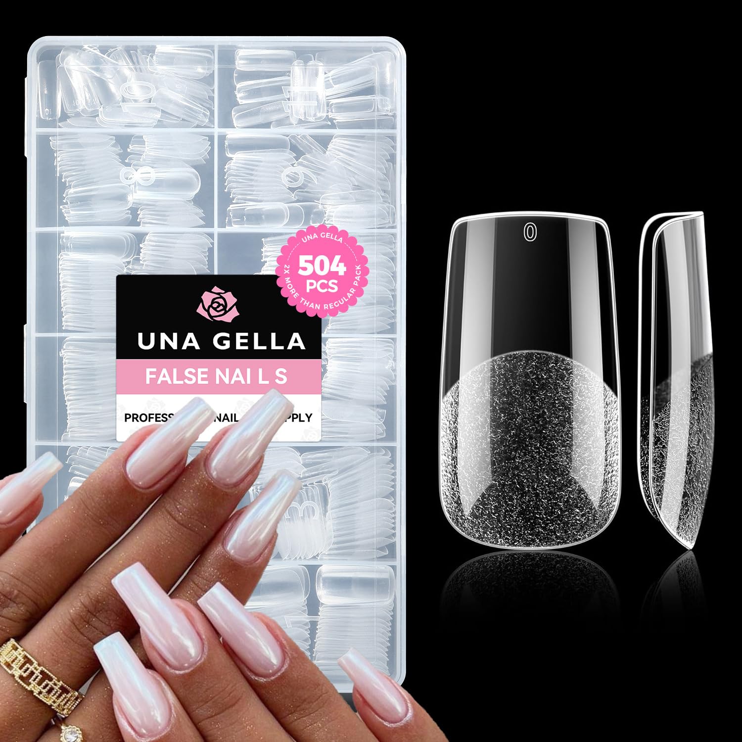 UNA GELLA Gel Nail Glue, Solid Nails Gl ue Gel 40ml Lamp Curing Needed Soak Off G LUE Strong Nail G LUE G el for Acrylic Fake Nails Tips Extension Press On Nails for Gelly Tips