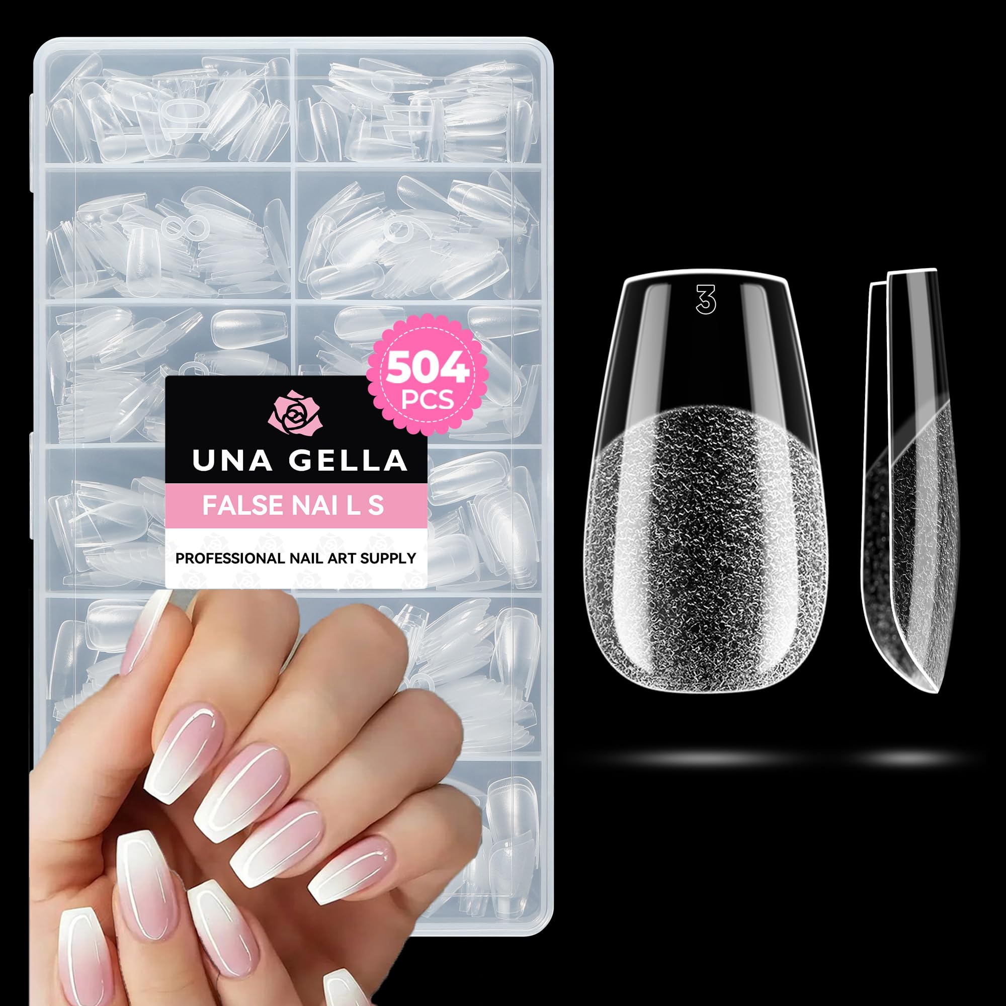 UNA GELLA Gel Nail Glue, Solid Nails Gl ue Gel 40ml Lamp Curing Needed Soak Off G LUE Strong Nail G LUE G el for Acrylic Fake Nails Tips Extension Press On Nails for Gelly Tips