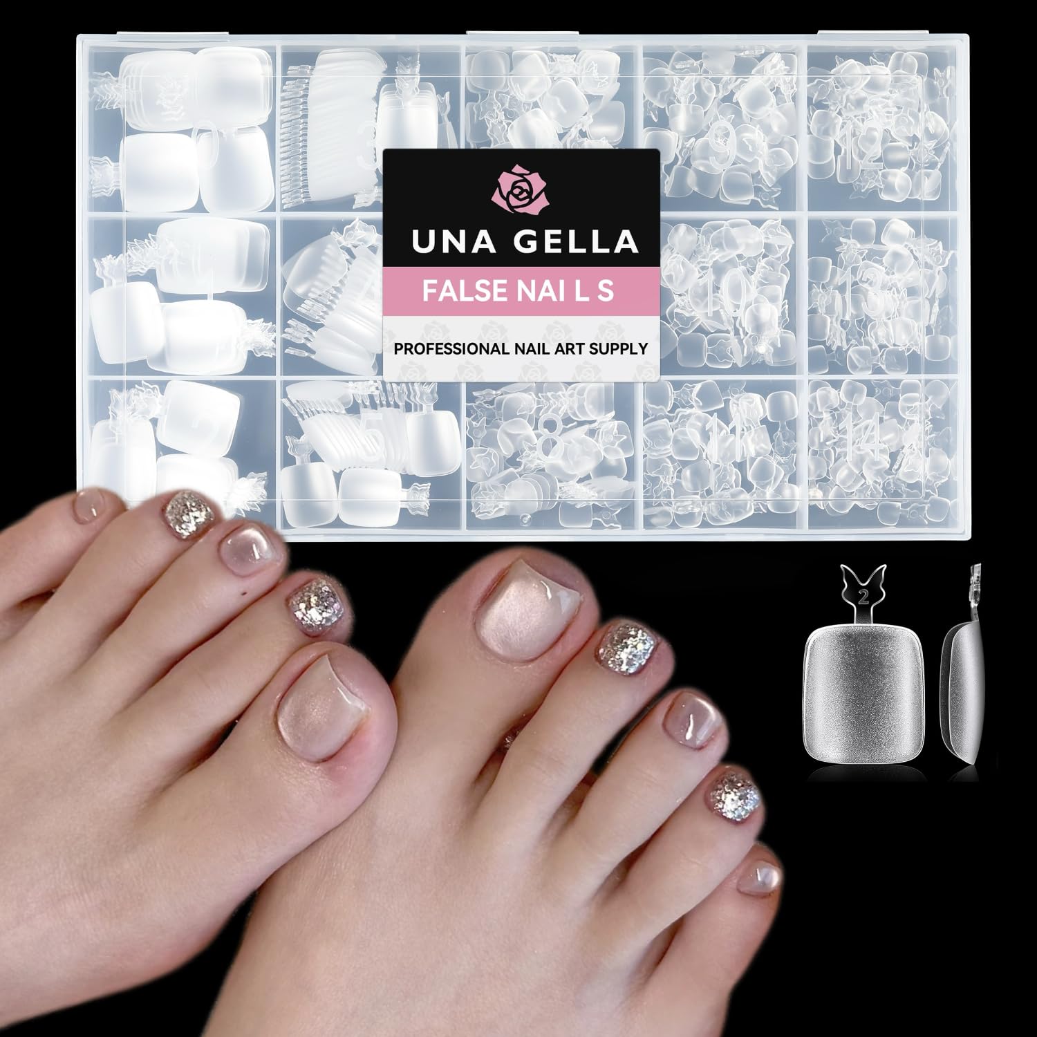 UNA GELLA Gel Nail Glue, Solid Nails Gl ue Gel 40ml Lamp Curing Needed Soak Off G LUE Strong Nail G LUE G el for Acrylic Fake Nails Tips Extension Press On Nails for Gelly Tips