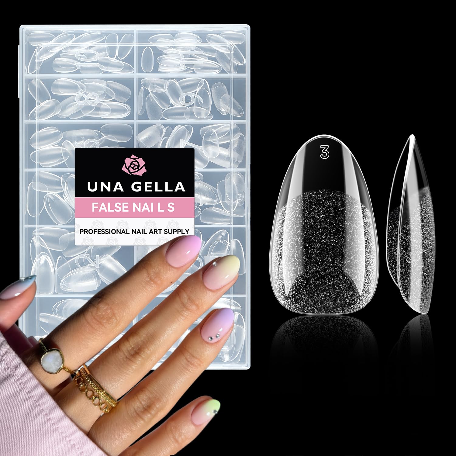 UNA GELLA Solid Nail Glue Gel 15ml Lamp Curing Needed Solid Soak Off U V/LED Lamp Required Super Strong Glue for Fake Acrylic Soft Gel Nail Tips Press On Nails Art Extension