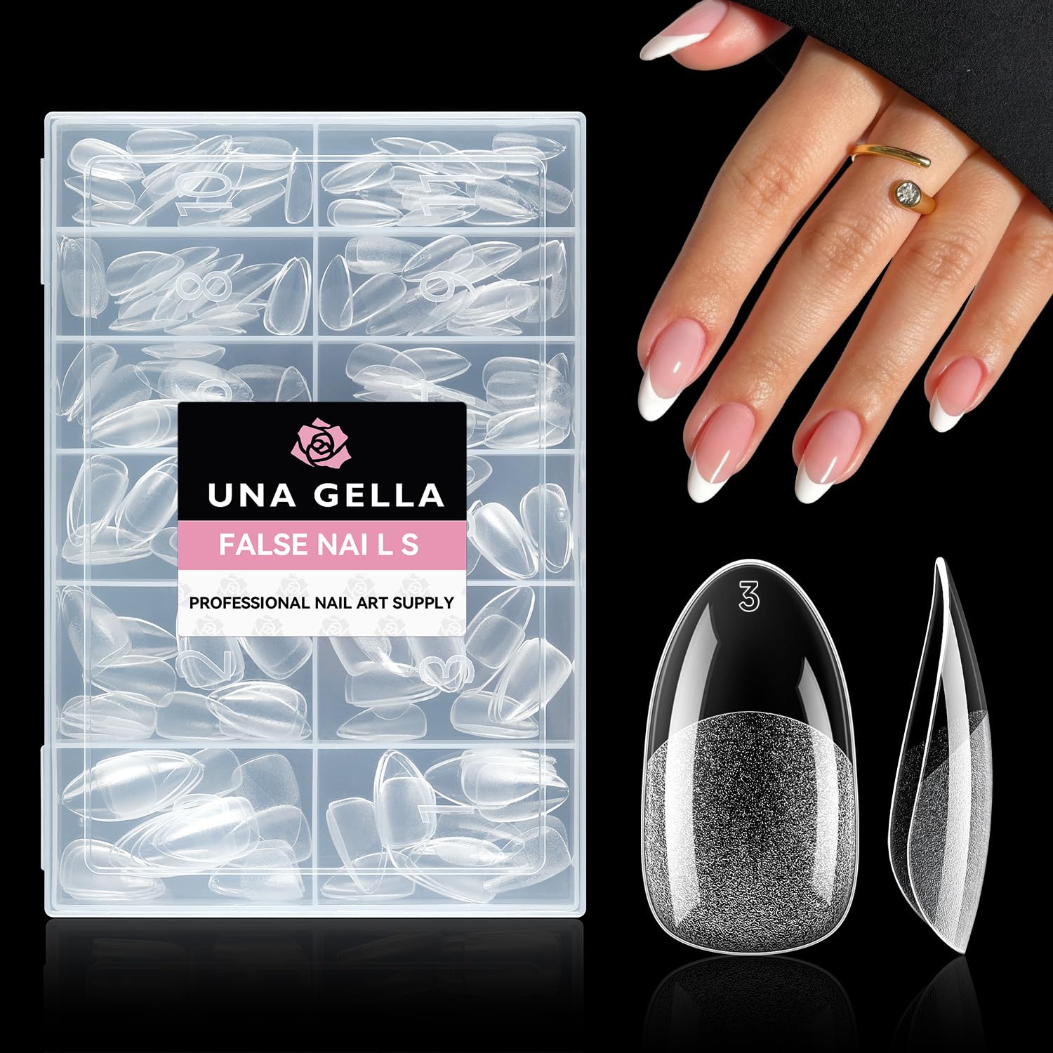 UNA GELLA Solid Nail Glue Gel 15ml Lamp Curing Needed Solid Soak Off U V/LED Lamp Required Super Strong Glue for Fake Acrylic Soft Gel Nail Tips Press On Nails Art Extension