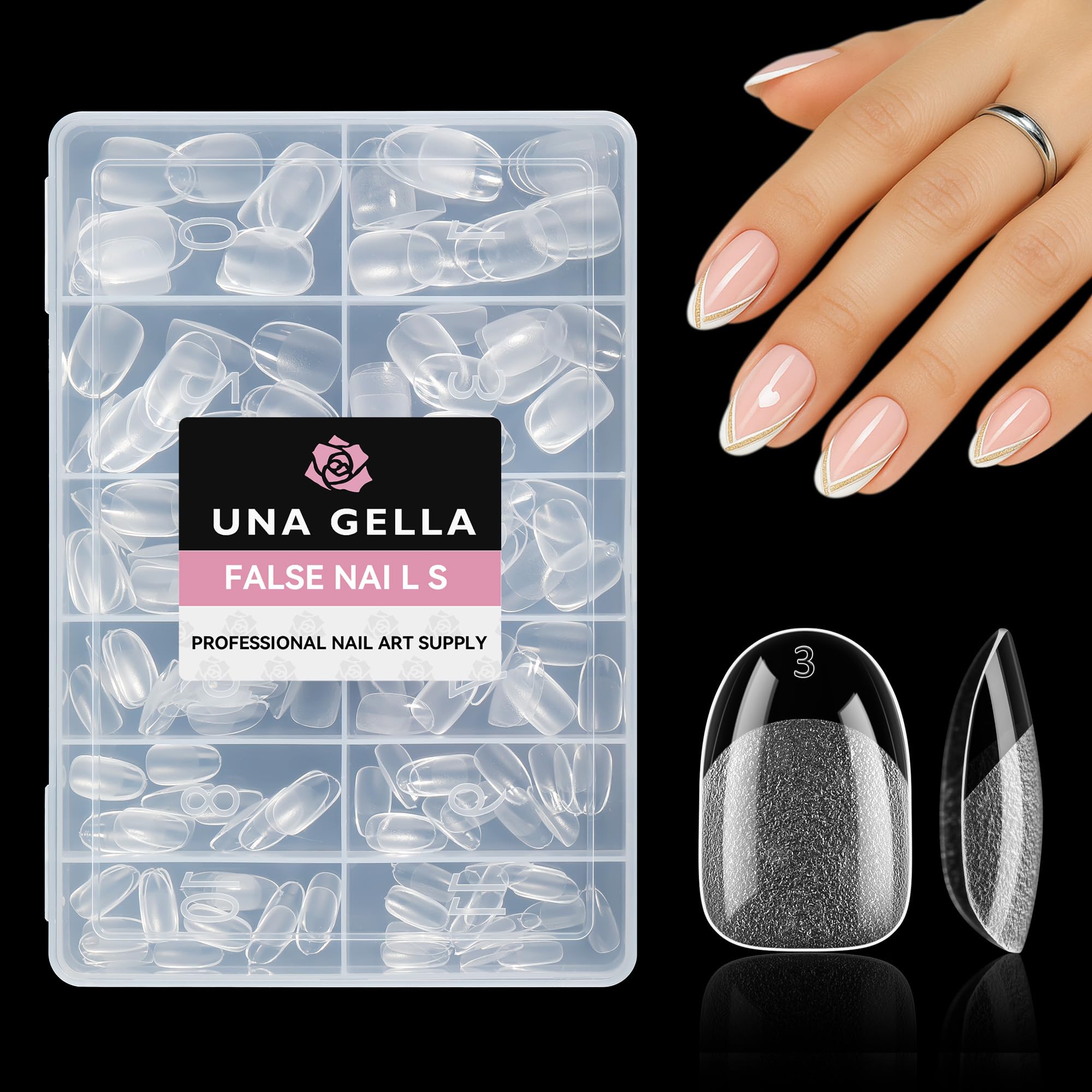 UNA GELLA Solid Nail Glue Gel 15ml Lamp Curing Needed Solid Soak Off U V/LED Lamp Required Super Strong Glue for Fake Acrylic Soft Gel Nail Tips Press On Nails Art Extension