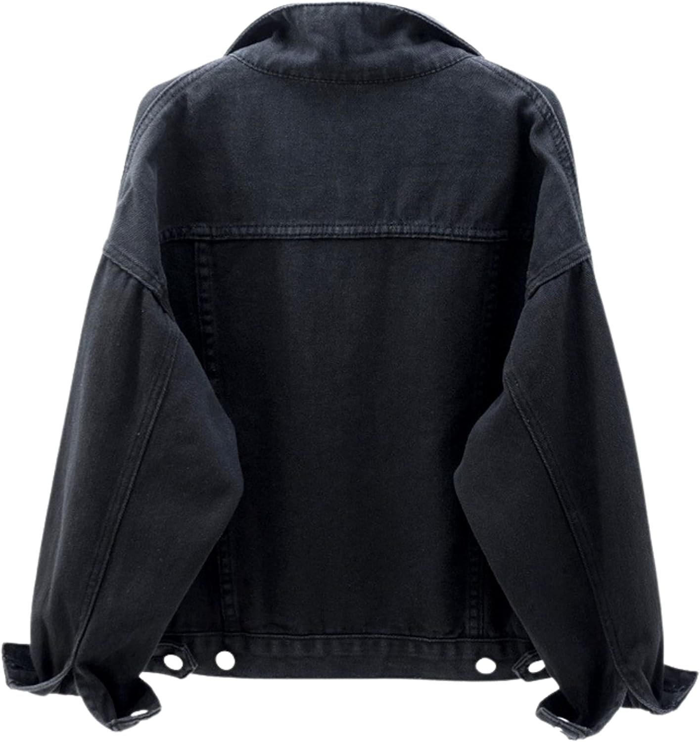 Unilexi Women's Solid Color Denim Jacket Long Sleeve Jean Jacket Casual Coat with Pockets