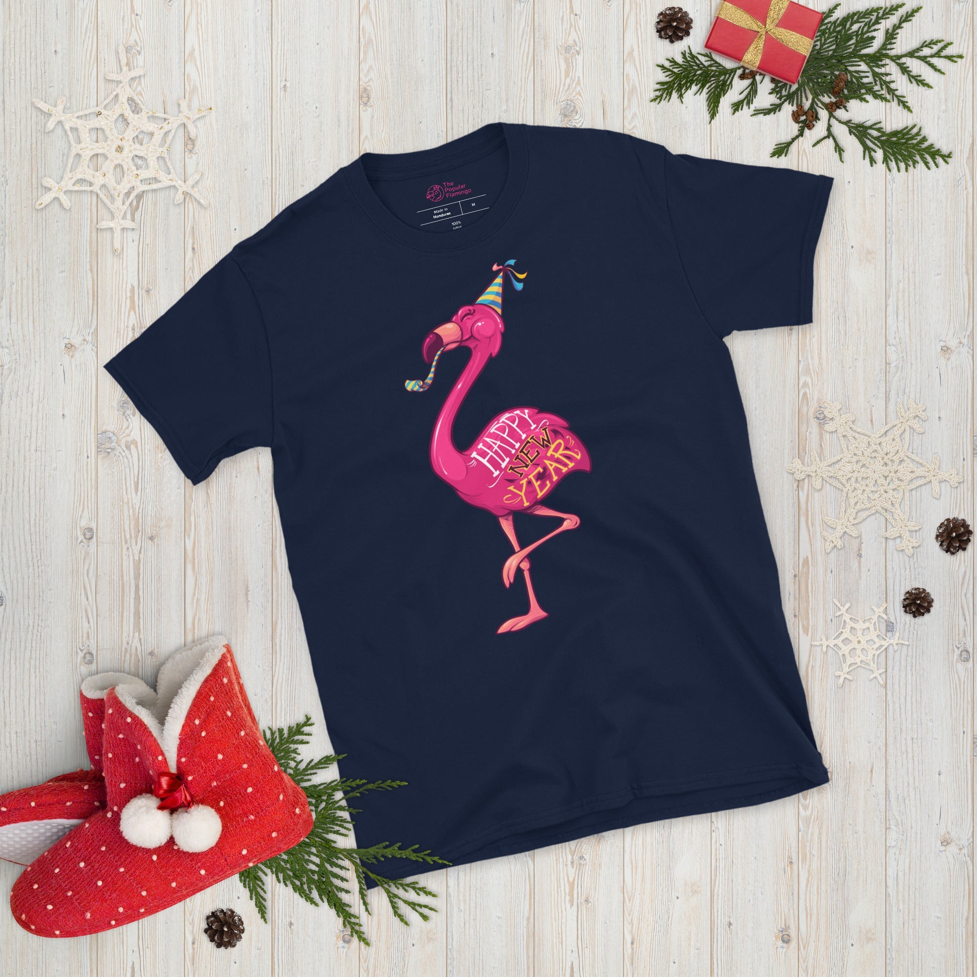 Original The Popular Flamingo Happy New Year T-Shirt
