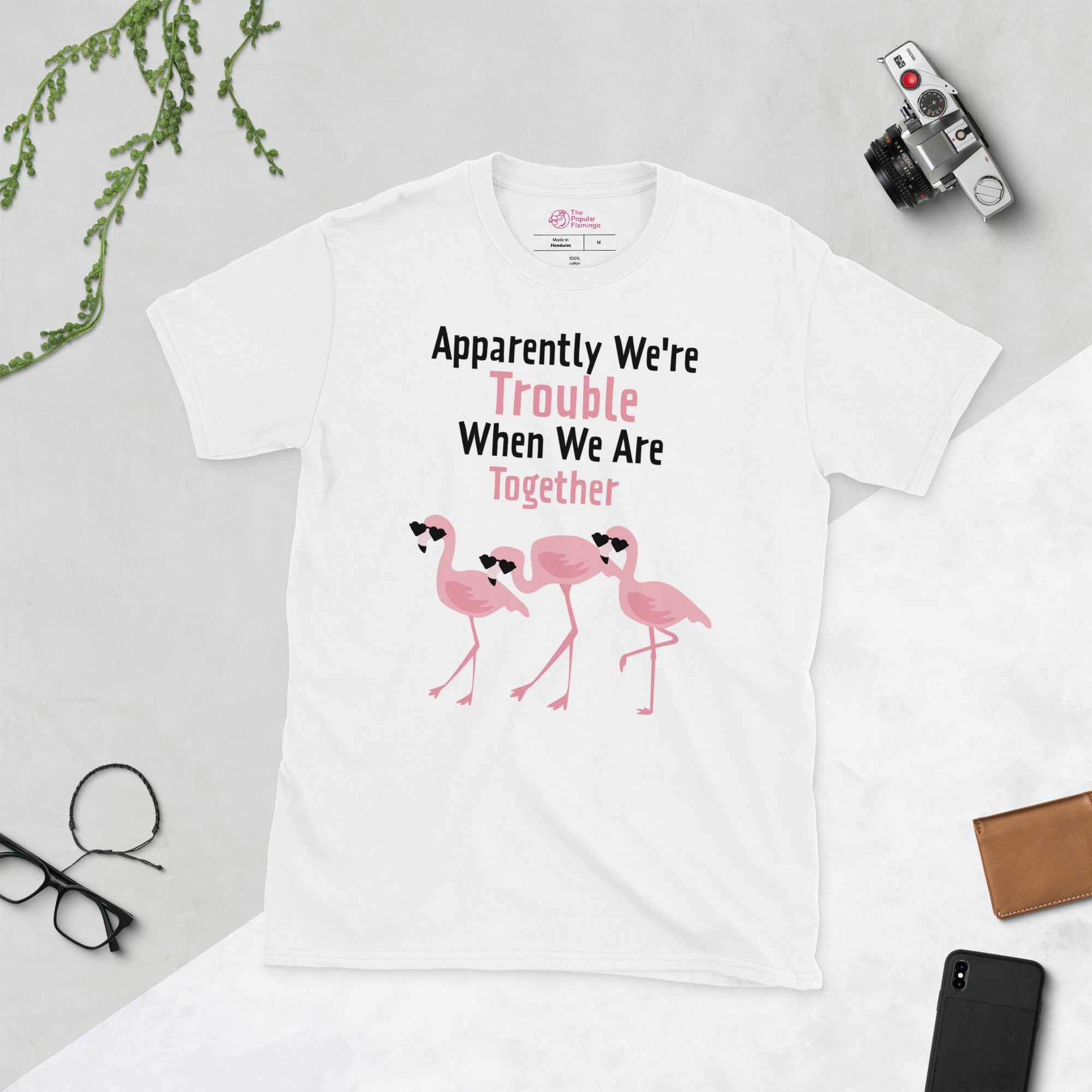 Apparently We're Trouble Flamingo T-Shirt