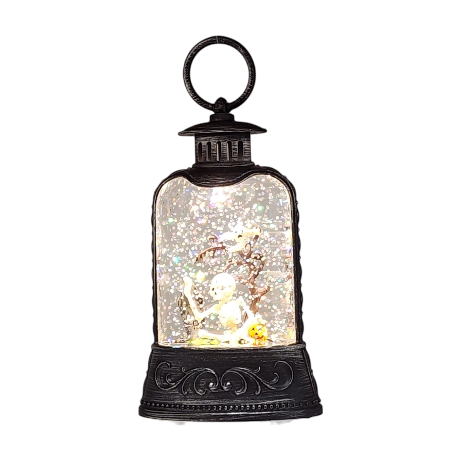 Lighted Waterglobe Lantern - Skeletons