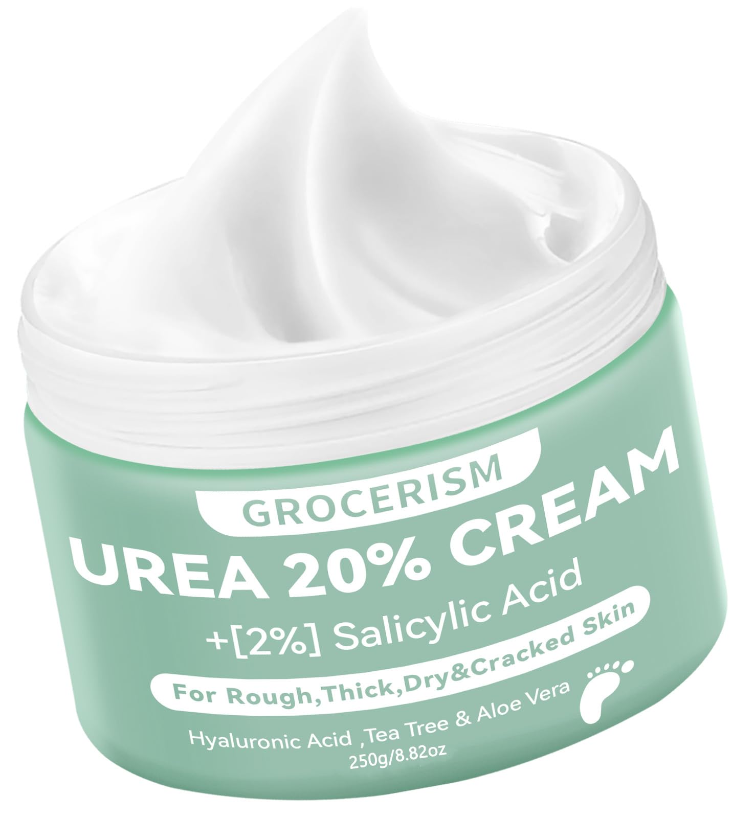 Urea Cream 40 Percent For Feet Plus 2% Salicylic Acid 5.29 oz || Foot Cream and Hand Cream Maximum Strength with Hyaluronic Acid,Tea Tree,and Aloe Vera For Deep Moisturizes,Callus Remover