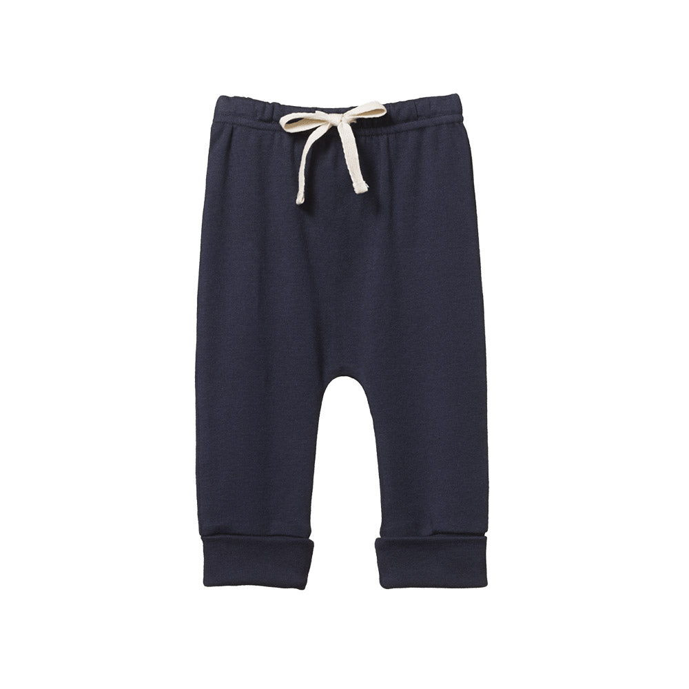 Cotton Drawstring Pants - Navy