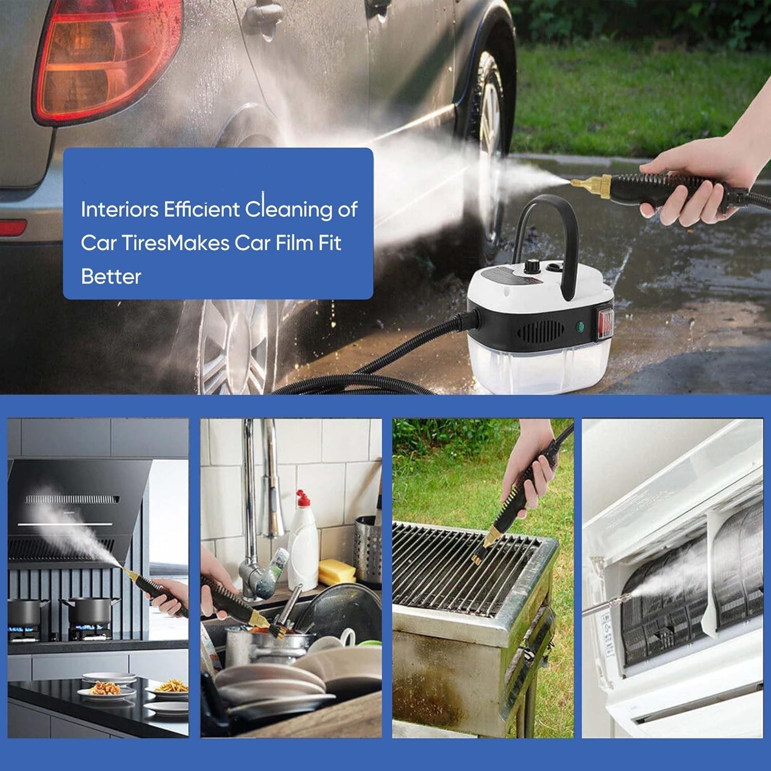 Versora Pro Car Steam Cleaner 2500w High-Temp Portable Machine, Shaker Plus Steam Cleaner, 2500w Handheld High-Temperature Pressurized SteamCleaner, With Gloves, For Home, Auto Detailing (Red)