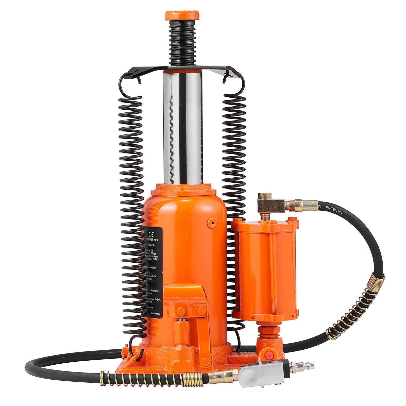 VEVOR Air Hydraulic Bottle Jack, 20 Ton/40000 LBS All Welded Bottle Jack, 10.4-19.7 inch Lifting Range, Manual Handle and Air Pump, for Car, Pickup, Truck, RV, Auto Repair, Industrial Engineering