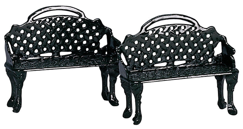 Patio Bench for Christmas Villages (Set of 2)