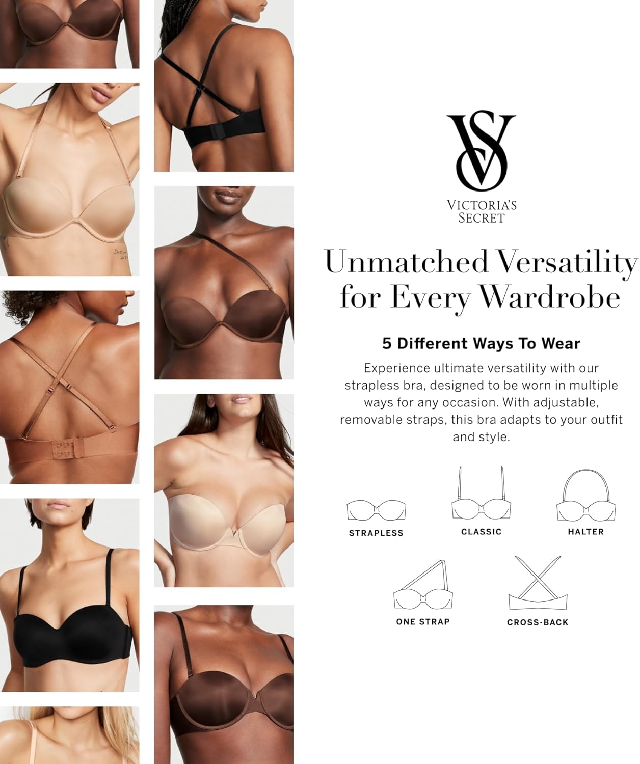 Victoria's Secret Women's Very Sexy Bombshell Adds-2-Cups Push Up Strapless Bra, Bras for Women (32A-38D)