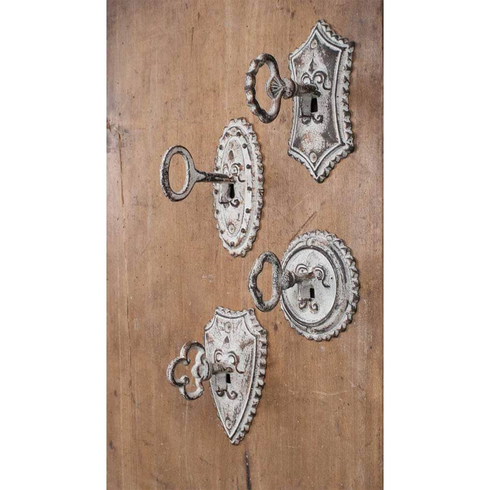 Cottagecore Metal Vintage Key Wall Hooks (Set of 4)