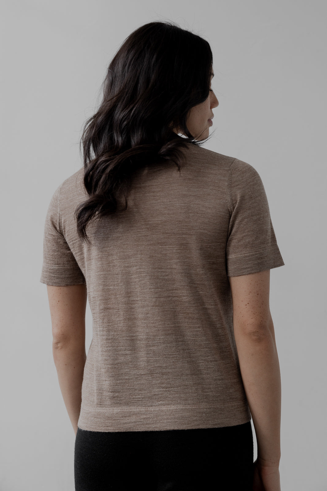 Crew Neck Sweater Tee - Cedar Heather
