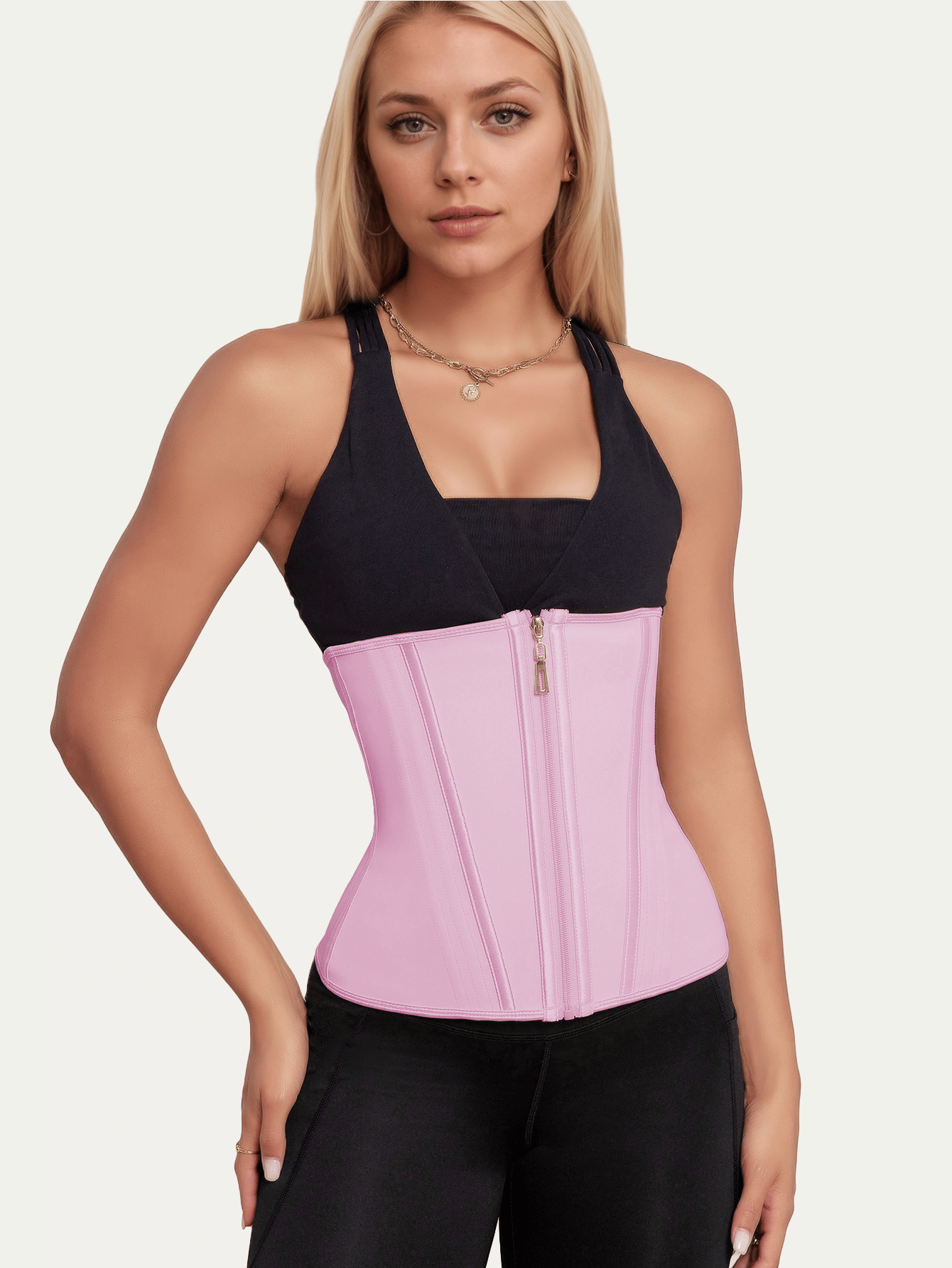 Waist Trainer for Women Latex Sport Underbust Steel Boned Corset Shapewear with Zipper Hook Shapewear Double Control Body Shaper  Workout Fajas Colombianas Moldeadoras Stomach Strapless Shapewear