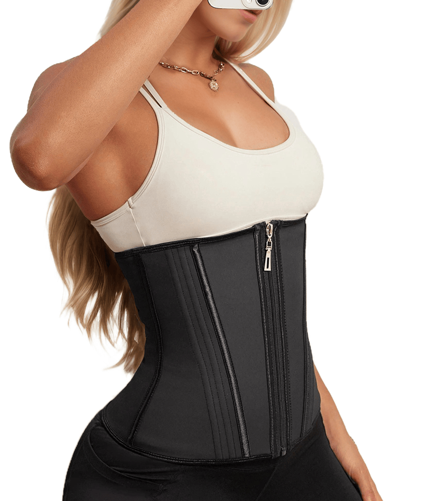 Waist Trainer for Women Latex Sport Underbust Steel Boned Corset Shapewear with Zipper Hook Shapewear Double Control Body Shaper  Workout Fajas Colombianas Moldeadoras Stomach Strapless Shapewear