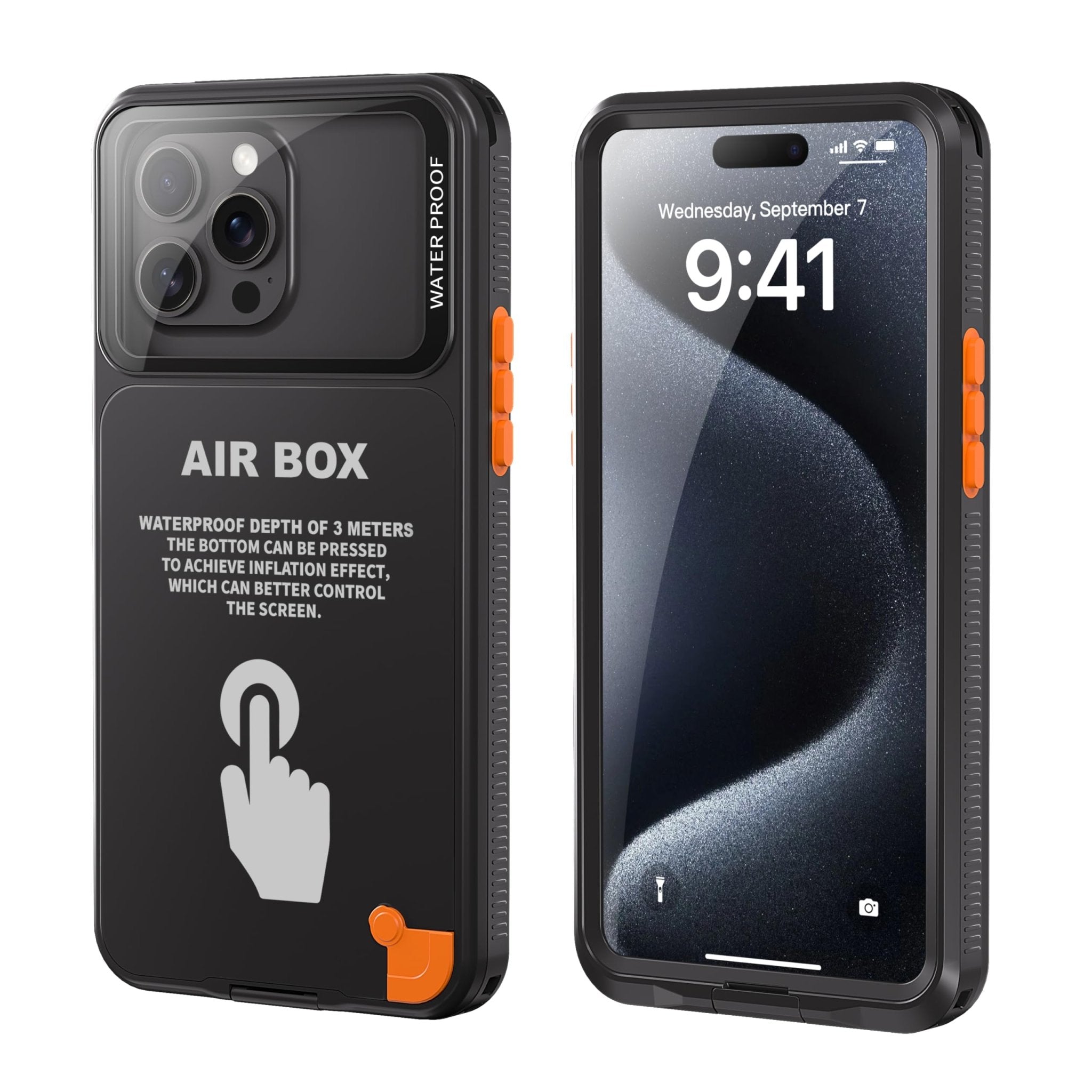 Waterproof Phone Case, Universal Underwater Pouch Dry Bag, Waterproof Self-Check Function, Beach Travel Essentials Snorkeling Case Compatible for iPhone 6.7 inch (Black, 6.7 inch)