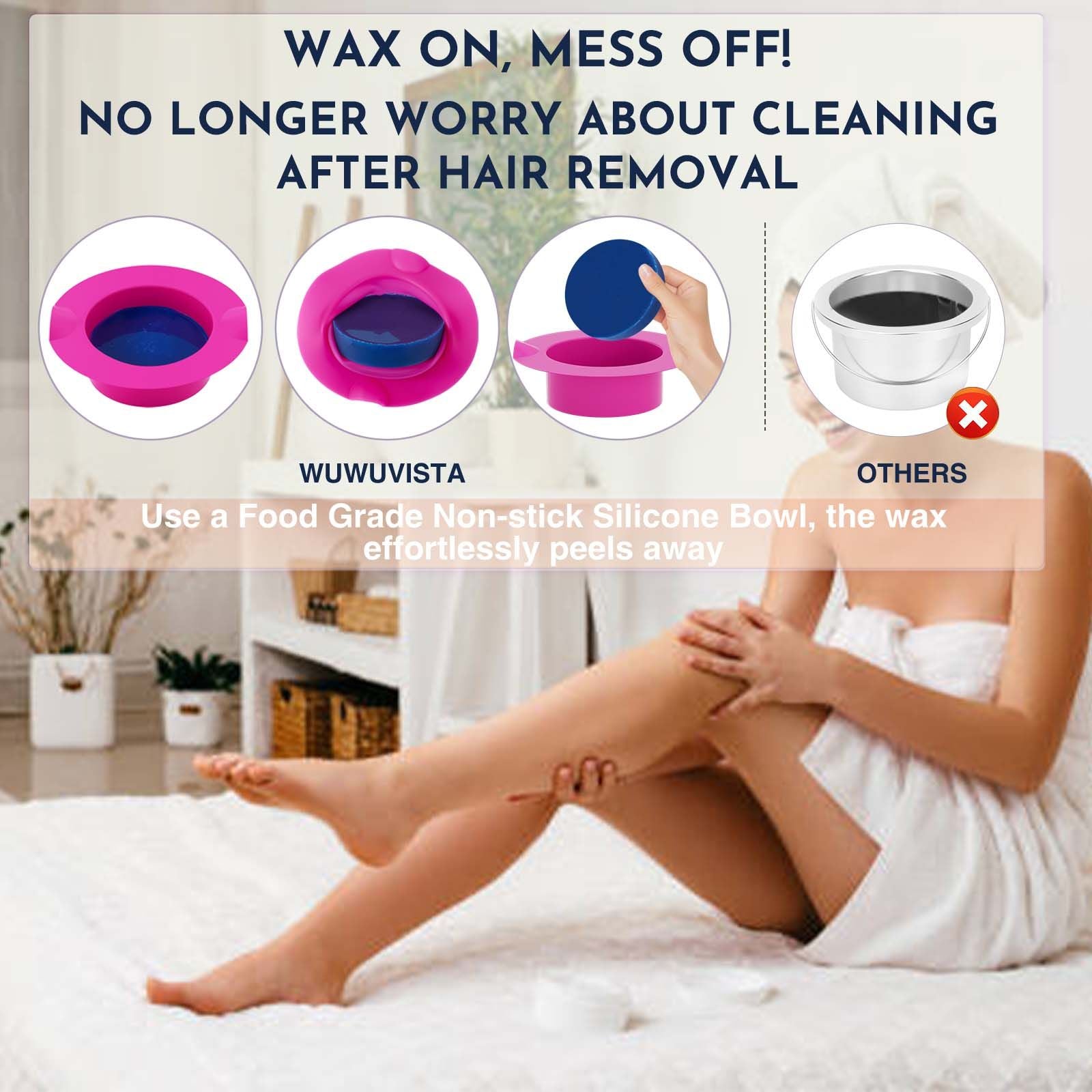 Waxing kit 23 items, WUWUVISTA Hair Removal Hard Wax Kit with Wax Warmer&Wax Beads for Full Body/Face/Underarm/Bikini/Sensitive Skin for Women&Men