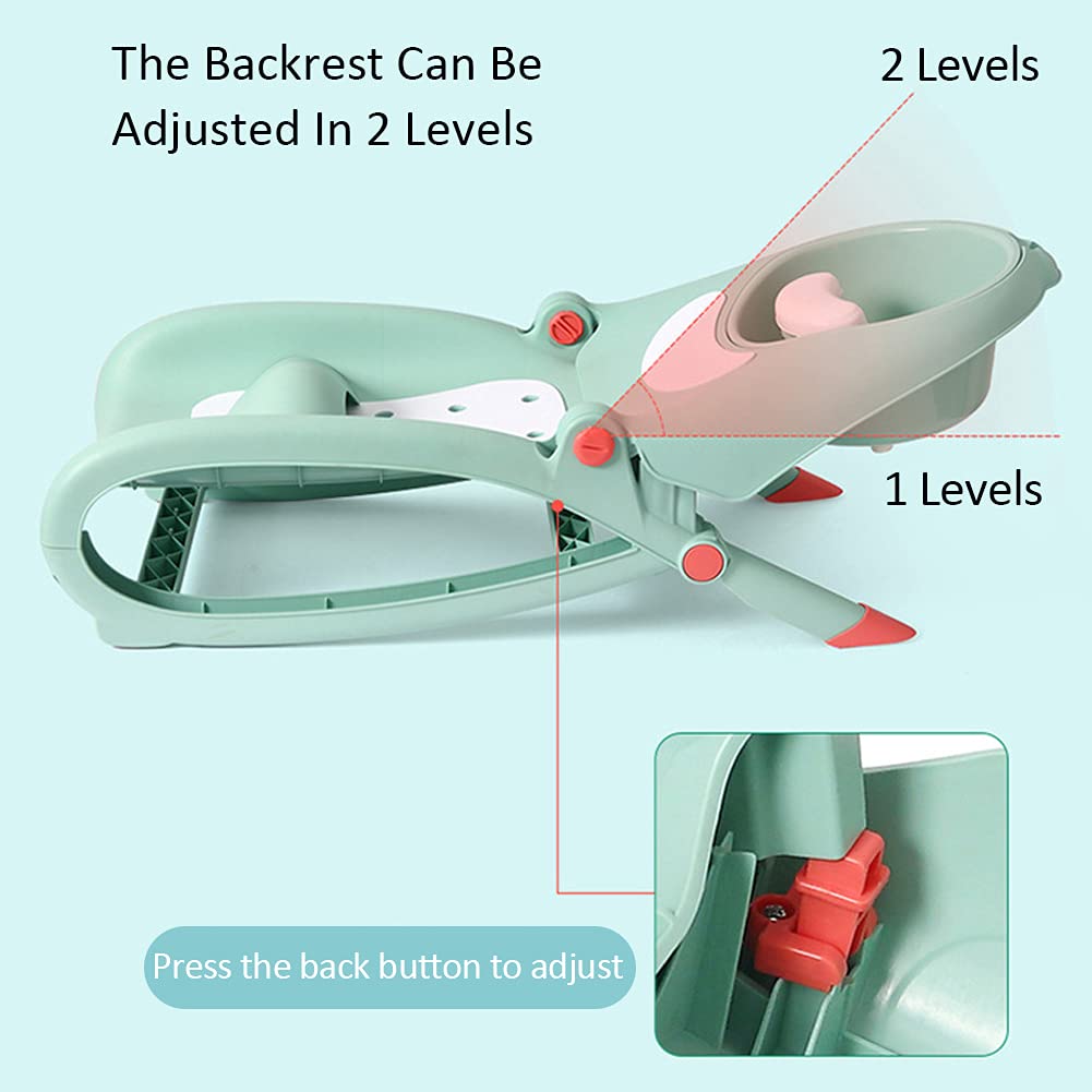 WAYUTO Foldable Baby Shampoo Chair with Shampoo Basin and Head Cushion Waterproof Kids Wash Hair Chair Comfortable Toddler Shampoo Chair Bather Girls Non Slip Kids Hair Washing Bath Seat(Mint Green)