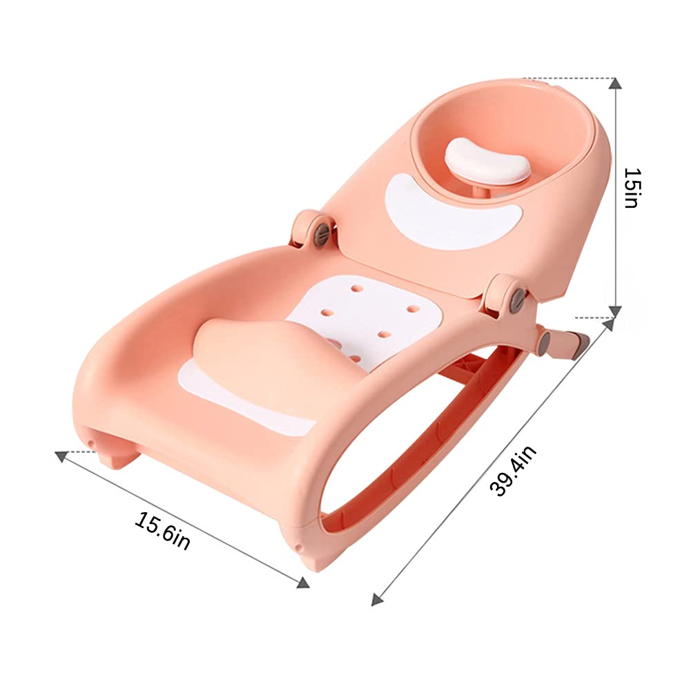 WAYUTO Foldable Baby Shampoo Chair with Shampoo Basin and Head Cushion Waterproof Kids Wash Hair Chair Comfortable Toddler Shampoo Chair Bather Girls Non Slip Kids Hair Washing Bath Seat(Mint Green)