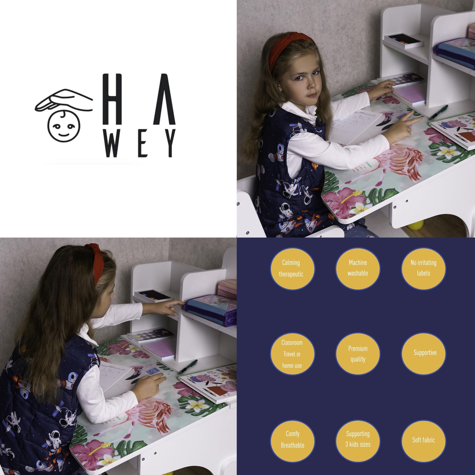 Weighted Vest for Kids Sensory M Size Ages 5 to 9 Adjustable Kids Weighted Vest with 2lb weight Breathable and Washable Compression Vest