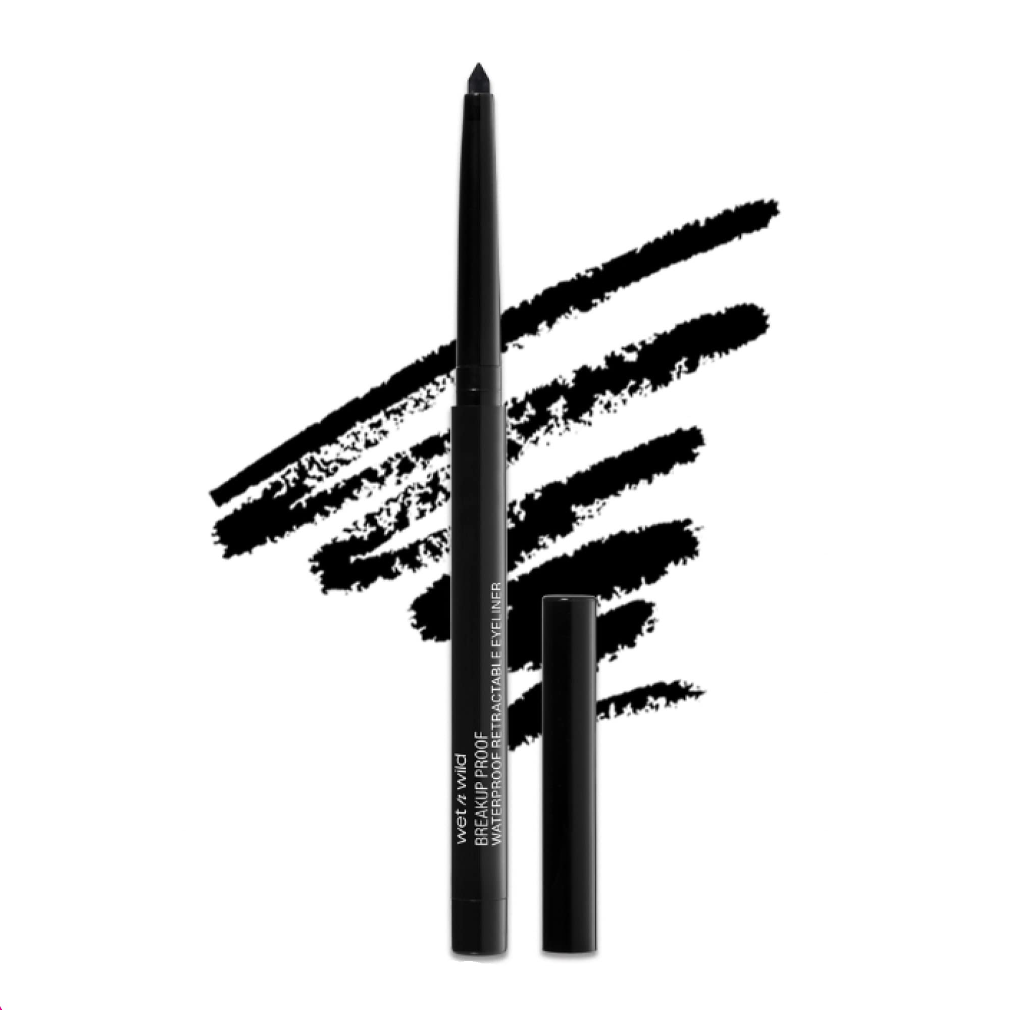 wet n wild Mega Last Breakup Proof Retractable Eyeliner - Waterproof 16-Hour Long-Lasting Wear, Cruelty-Free & Vegan - Blackest Black
