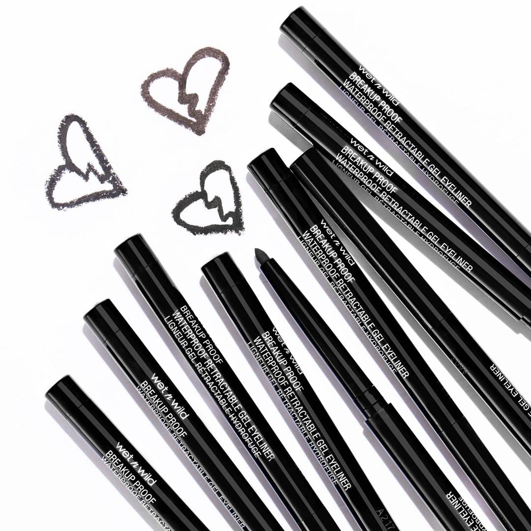 wet n wild Mega Last Breakup Proof Retractable Eyeliner - Waterproof 16-Hour Long-Lasting Wear, Cruelty-Free & Vegan - Blackest Black