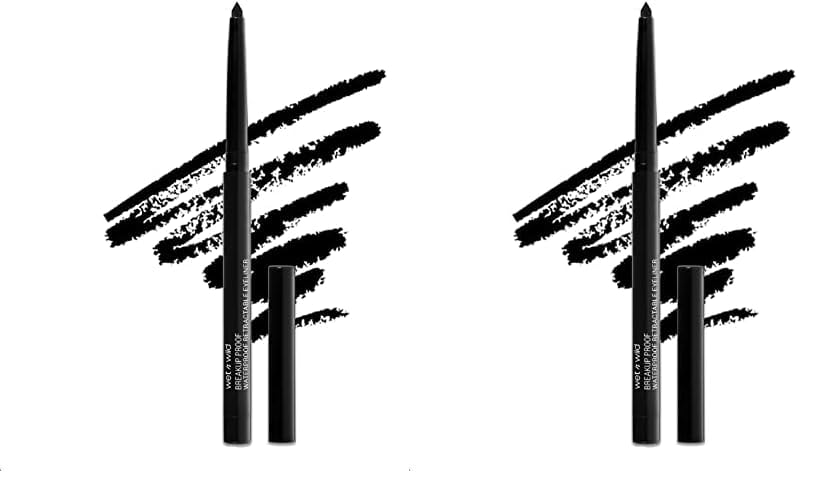 wet n wild Mega Last Breakup Proof Retractable Eyeliner - Waterproof 16-Hour Long-Lasting Wear, Cruelty-Free & Vegan - Blackest Black