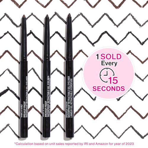 wet n wild Mega Last Breakup Proof Retractable Eyeliner - Waterproof 16-Hour Long-Lasting Wear, Cruelty-Free & Vegan - Blackest Black