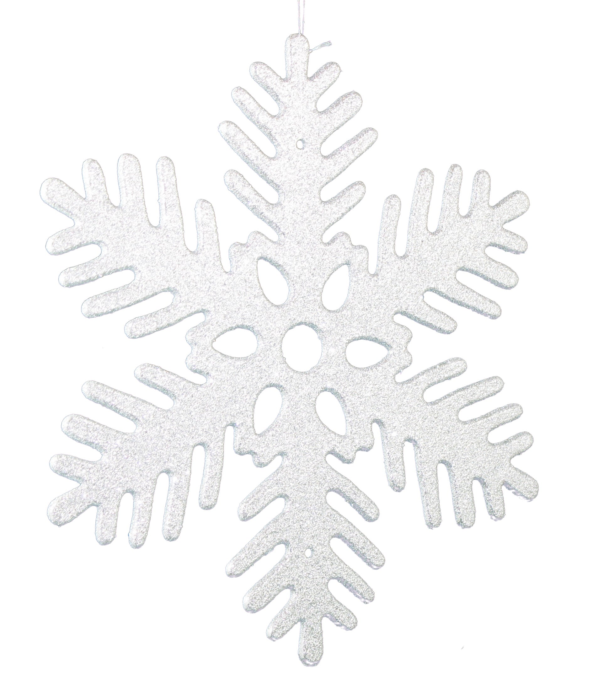 Glitter Snowflake 11 Inch Ornament - Heavy Sparkle - Die Cut