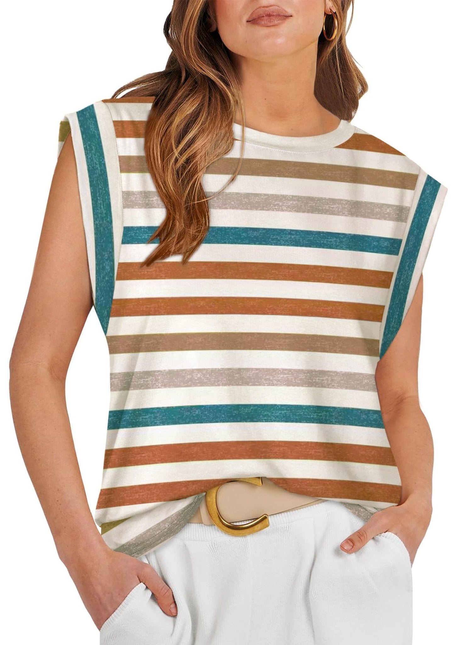 WIHOLL Cap Sleeve Tops for Women Summer Top Basic Tee Shirts Casual Tank Loose Fit 2025 Fashion