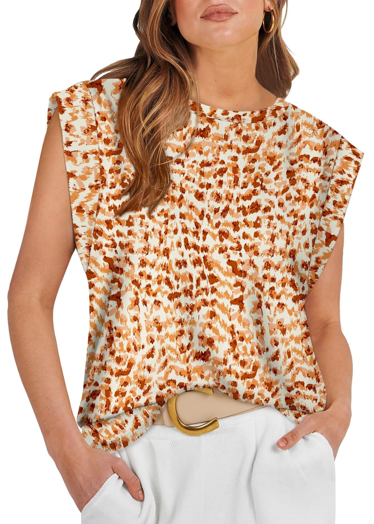 WIHOLL Cap Sleeve Tops for Women Summer Top Basic Tee Shirts Casual Tank Loose Fit 2025 Fashion