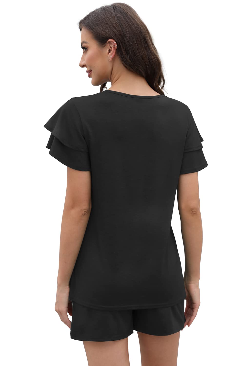 WIHOLL Summer Outfits for Women 2 Piece Short Sleeve V Neck Lounge Sets Casual