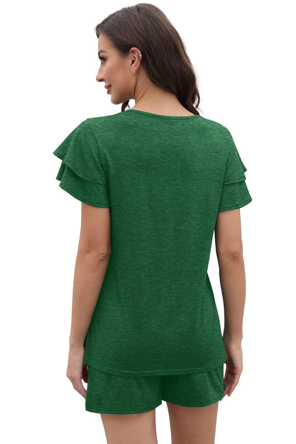 WIHOLL Summer Outfits for Women 2 Piece Short Sleeve V Neck Lounge Sets Casual