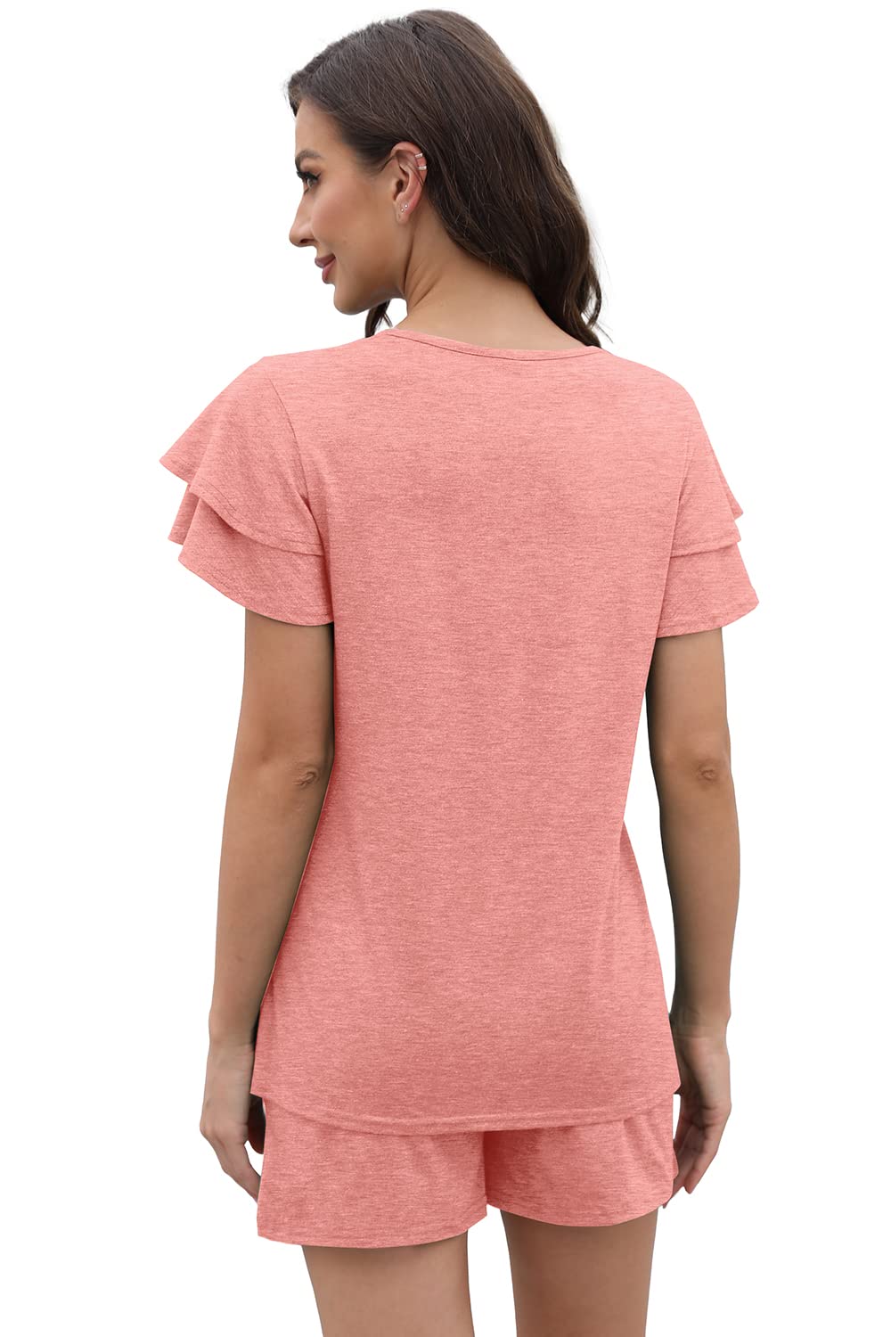 WIHOLL Summer Outfits for Women 2 Piece Short Sleeve V Neck Lounge Sets Casual