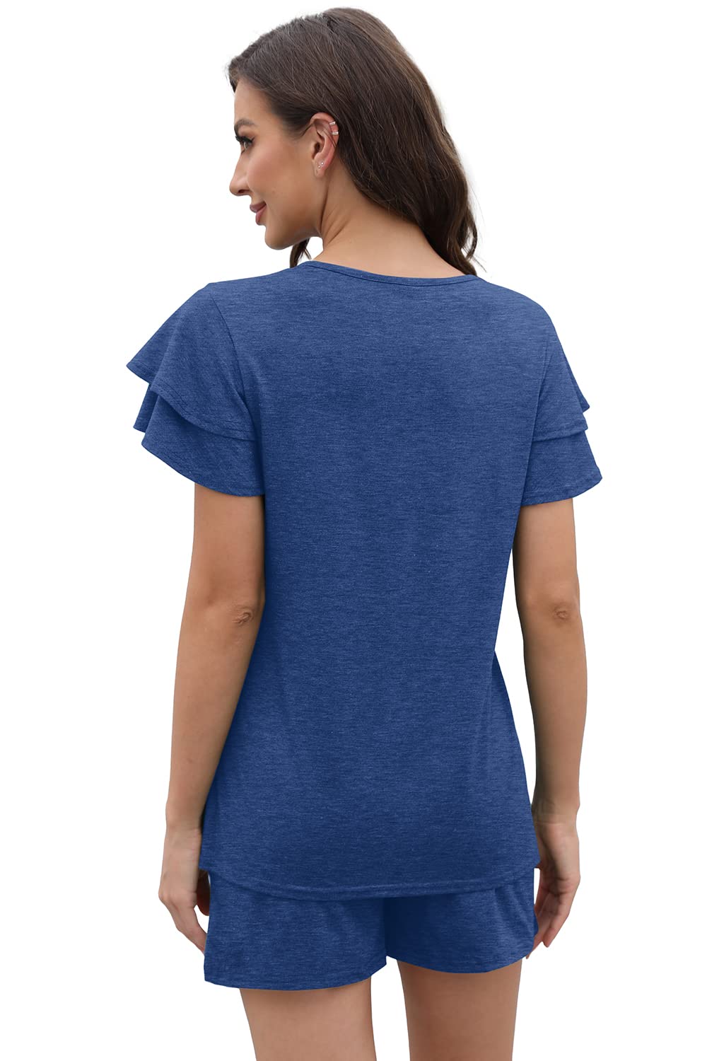 WIHOLL Summer Outfits for Women 2 Piece Short Sleeve V Neck Lounge Sets Casual